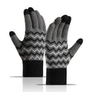 Winter Men's Imitation Wool Full Finger Cold-proof Warm Gloves Split Finger Touch Screen Knitted Gloves