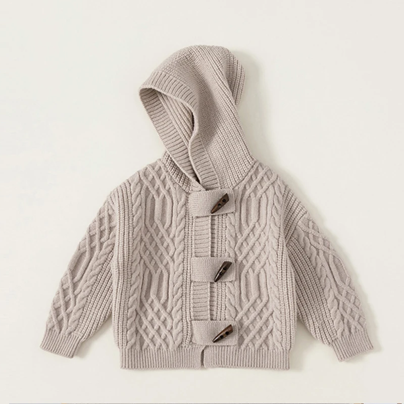 Autumn Boys Girls Hooded Sweater Children's Sweater Children's Knitted Cardigan