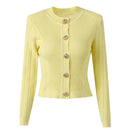 Long Sleeve Spring Knitted Sweater Casual Style Short Women Tops