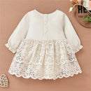 Kid Infant Baby Girl Romper Dress Patchwork High Waist Lace Floral Party Dress