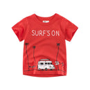 Boy T-shirt Cartoon Car Bus Tops Cotton Tees Summer Clothes Toddler T Shirts Children Top Costume 2-10Y