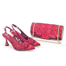 Shoes and Bag Set African Sets Italian Shoe Bag Set Decorated with Rhinestone Quality!
