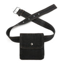Black belt bag with strap on a white background, Obroi