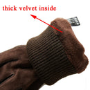 Glove Men Winter Knitted Rib Tightening Mouth Mitt Male Plus Velvet Thickened Riding Motorcycle Long Warm