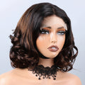 Wig with a lace front and brown hair styled in curls on a plain background, Obroi