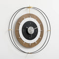 Modern wall clock with wooden and metallic design on a white background, Obroi