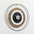 Modern wall clock with wooden and metallic design on a white background, Obroi