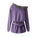 Winter Women Off Shoulder Dress Mini One-Piece