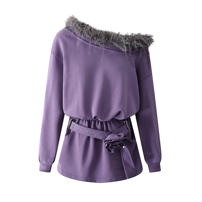 Winter Women Off Shoulder Dress Mini One-Piece