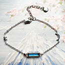 Blue Stone Link Chain Bracelet For Women 925 Sterling Silver Jewelry Feminine Bohemia Gift