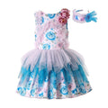 Cute Outfits For Kids Tulle Party Flower Girl Elegant Birthday Dresses With Matching Headband Children Clothes