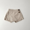Baby Summer Clothes Cotton and Linen Baby Girl's Skirt Short Leisure Crotch Button Pants