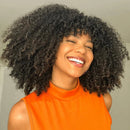 Highlight Blonde Short Curly Bob Wig With Bangs Kinky Curly Wig Glueless Wig Remy