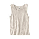 Linen Vest Men Summer Solid O-neck Sleeveless Waistcoat Simple Casual Loose Tess
