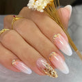 24 pieces of ins style long press-on nails paired with 1 piece of jelly glue and 1 nail file