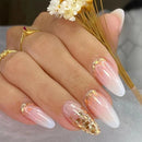 24 pieces of ins style long press-on nails paired with 1 piece of jelly glue and 1 nail file