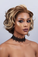 P4/27 Highlight Pixie Cut Wigs Human Hair Short Curly Brown Blonde Gradient Lace Front Pre Plucked Bleached Knots Natural Look