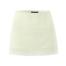 Light yellow skirt with lace trim on a white background, Obroi