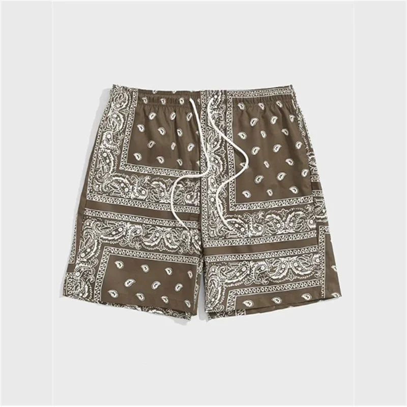 Bandana Beach Short for Men Summer Swim Trunks Loose Casual Streetwear Hawaiian Short Pants