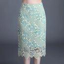 Skirt Women Elegant Pencil Skirts Prairie Chic Mesh Embroidery Lace Skirt