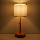 Table Lamp Copper White Linen Fabric USB Touch Cordless Dimmer Reading Table Light