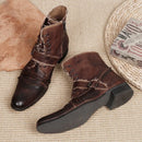 Full Grain Leather Retro Casual Ankle Boots Men's Motorcycle Wear-Leather Work Chelsea Shoes