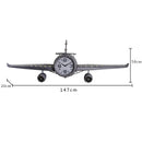 American Retro Large Wall Clock Metal Airplane Silent Watches Industrial Style Clocks Wall