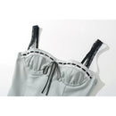 Lacing Up Bandage Back Cak Topsmisole Women Sexy Sleeveless Lace