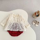 Baby Girl Summer Outfit Set Girls Summer Hollow Lace Top+baggy Pants Two-piece Set