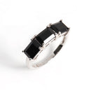 Classic design Mystery Noble Natural black spinel Silver ring Light luxury elegant women's gift