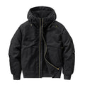Black jacket with a hood on a white background, Obroi