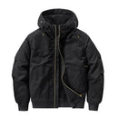 Black jacket with a hood on a white background, Obroi