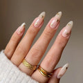 Press On Nails Detachable Fake Nail Tip gold heart with Design Manicure Patches Press On Nails