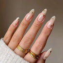 Press On Nails Detachable Fake Nail Tip gold heart with Design Manicure Patches Press On Nails