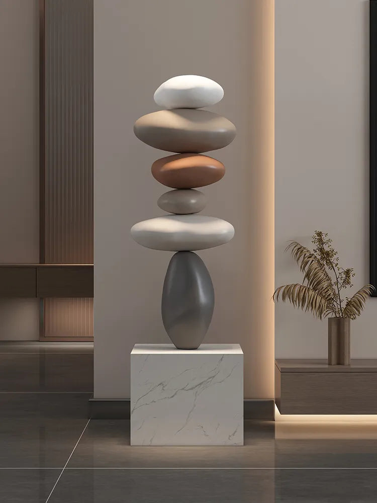 Glowing Stone Creative Stone Statue Indoor Figurines Living Room Floor Resin Sculpture