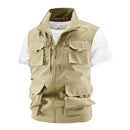 Male Casual Vest Waistcoat Men Outdoor Cargo Breathable Vest Men Pocket Vest Coat