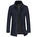 Winter Men Casual Woolen Coats Thicker Warm Cashmere Trench Long Jackets Quality Male Overcoats
