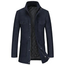 Winter Men Casual Woolen Coats Thicker Warm Cashmere Trench Long Jackets Quality Male Overcoats