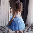 Fairy Girls Dress Summer Sequin Stars Mesh Fashion Little Princess Dress Kids Clothes