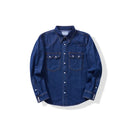 Pearl Snap Washed Denim Shirt - Raw Shirt for Men Soft
