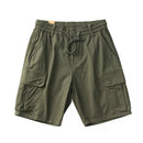 Summer men's thin retro elastic loose casual drawstring beach cargo shorts