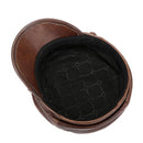 Brown Military Captains Hat Genuine Leather Newsboy Cap Flat Autumn Winter Luxury Designer Sailor Caps