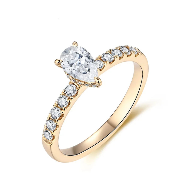 Pear Shape Engagement Ring Promise Wedding Rings For Women Trends Jewellery Gift