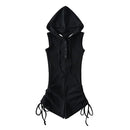 Sleeveless Jumpsuit Shorts Women Spring Summer Slim Fit Drawstring Shorts Hooded Playsuit