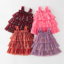 Sleeveless Children's Cake Dress Princess Girls Mesh Dance Dresses Birthday Baby Dress 1-7Y