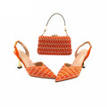 Women Shoes and Bag Set High Quality Super High Heels for Garden Party