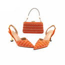 Women Shoes and Bag Set High Quality Super High Heels for Garden Party