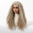 Topshe HD 13x4 Lace Front Blonde Wig Deep Curly Synthetic Hair Invisible Melted Lace Pre-Plucked Glueless Wig for Women