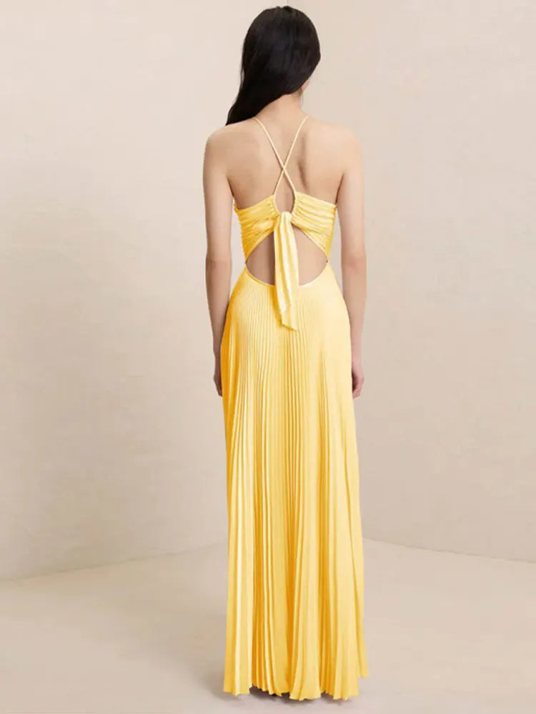 Women Dress Summer Evening Party Female Long Dresses Sleeveless Backless