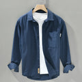 Embroidery Chic Patchwork Shirt Men Classic Business Casual Formal Top